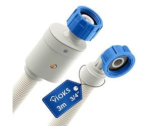 VIOKS Manguera para lavadora con parada de agua, 3/4 pulgadas, 3 m, 25 °C, manguera de entrada para lavavajillas/manguera Aquastop para lavadora, accesorios para lavadora, mangueras de entrada para