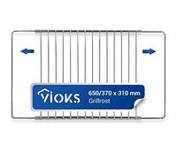 VIOKS Parrilla de acero inoxidable para horno, 370/650 x 320 mm | Rejilla extensible para horno con tapa de rosca para horno