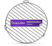 VIOKS Parrilla redonda de acero inoxidable 240 x 33 mm de repuesto para parrilla DeLonghi redondo 5512510181 DLSK104 / parrilla de acero inoxidable para freidora de aire caliente y rejilla de pasteles
