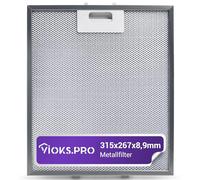 Vioks.pro Filtro de metal para campana extractora, 315 x 267 mm, repuesto para jacuzzi, Smeg Elica y más, filtro de grasa para campana extractora