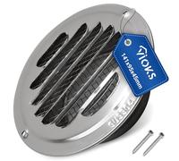 VIOKS Rejilla de ventilación redonda de 100 mm con láminas fijas, rejilla de ventilación de acero inoxidable con protección contra insectos, cubierta para tubo de ventilación, extractor exterior para