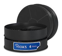 VIOKS Respekta - Juego de 4 filtros de carbón para campana extractora (105 mm de diámetro, repuesto para filtro de carbón activo Respekta MIZ0058 MIZ 0058 PKM CF130 Candy 49040890 35602288 49040117