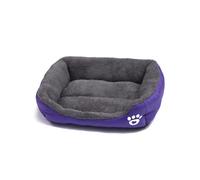 (Viola-2XL) Grande cuccia per cani e gatti, quadrata, in peluche, estiva, lavabile, impermeabile, per