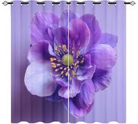 Viola Infantil Cortinas Opacas Aislantes 2 Paneles 91.5An x 214Al cm Primer Plano De Una Flor En 3D Suave Poliéster Cortina con Ojales para Salon Dormitorio Oficina Hotel Decorativa