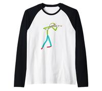 Viola Jugando Stickman Camiseta Manga Raglan