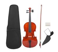 Viola para principiantes con estuche para y colofonia, instrumento de cuerda de madera de abeto macizo, viola de 16 pulgadas en color marrón natural para adultos que están apr