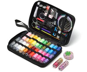 VIOLA Zig-Zag Kit de costura premium, 178 accesorios de costura, juego de costura completo, máquina de coser, 24 hilos, juego de agujas, botones, reparaciones de ropa para principiantes