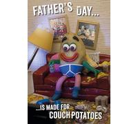 Violent Veg Divertida tarjeta de felicitación para el día del padre para papá, broma de patata, 15 x 22,8 cm