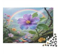 Violet 1000Pc for The Whole Family Purple Flower with Rainbow for Women, Gifts for Men & Adults 52x38cm/1000pcs