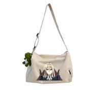 Violet Evergarden - Bolso bandolera de lona con diseño de anime, 30 x 20 x 20 cm, bolsa cruzada de lona para adolescentes, gran capacidad, Blanco roto Tipo 3, 30*20*20CM