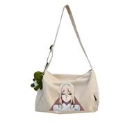 Violet Evergarden - Bolso bandolera de lona con diseño de anime, 30 x 20 x 20 cm, bolsa cruzada de lona para adolescentes, gran capacidad, Blanco roto tipo 1, 30*20*20CM