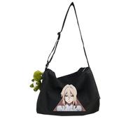 Violet Evergarden - Bolso bandolera de lona con diseño de anime, 30 x 20 x 20 cm, bolsa cruzada de lona para adolescentes, gran capacidad, Negro Tipo 1, 30*20*20CM