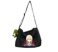 Violet Evergarden - Bolso bandolera de lona con diseño de anime, 30 x 20 x 20 cm, bolsa cruzada de lona para adolescentes, gran capacidad, Negro Tipo 5, 30*20*20CM