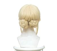 Violet Evergarden Cosplay peluca rubio claro resistente al calor pelo sintético Cosplay pelucas con moño + gorro de peluca