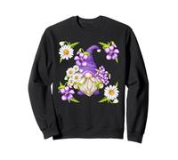 Violet Flower with Daisies For Spring Girls Cute GNOME Sudadera