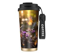 Violet-Gold Butterflies2 - Taza de café aislada con tapa, a prueba de fugas, para bebidas frías y calientes