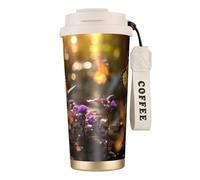 Violet-Gold Butterflies2 - Taza de café aislada con tapa, a prueba de fugas, para bebidas frías y calientes