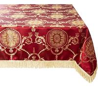 Violet Linen Prestige - Mantel Rectangular (152 x 259 cm), diseño de Damasco, Color Burdeos