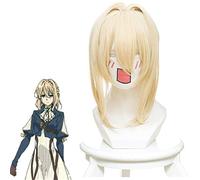 Violeta Evergarden Anime Cosplay Peluca Mujeres Trenza amarilla clara Cabello Pelo sintético Fiesta de disfraces Pelucas trenzadas