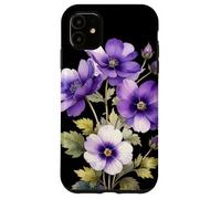 Violeta Flor Nombre Científico Vintage Ilustración Flores Carcasa para iPhone 11