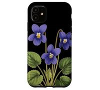 Violeta Flor Nombre Científico Vintage Ilustración Flores Carcasa para iPhone 11