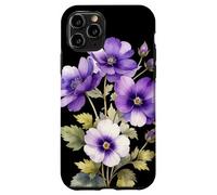 Violeta Flor Nombre Científico Vintage Ilustración Flores Carcasa para iPhone 11 Pro