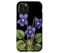 Violeta Flor Nombre Científico Vintage Ilustración Flores Carcasa para iPhone 11 Pro