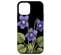 Violeta Flor Nombre Científico Vintage Ilustración Flores Carcasa para iPhone 12 Mini