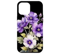 Violeta Flor Nombre Científico Vintage Ilustración Flores Carcasa para iPhone 12 Pro MAX
