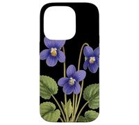 Violeta Flor Nombre Científico Vintage Ilustración Flores Carcasa para iPhone 14 Pro