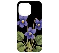 Violeta Flor Nombre Científico Vintage Ilustración Flores Carcasa para iPhone 14 Pro MAX