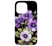 Violeta Flor Nombre Científico Vintage Ilustración Flores Carcasa para iPhone 14 Pro MAX