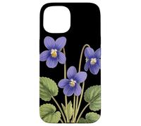 Violeta Flor Nombre Científico Vintage Ilustración Flores Carcasa para iPhone 15