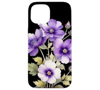 Violeta Flor Nombre Científico Vintage Ilustración Flores Carcasa para iPhone 15