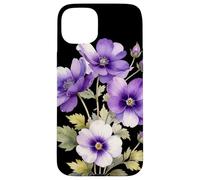 Violeta Flor Nombre Científico Vintage Ilustración Flores Carcasa para iPhone 15 Plus