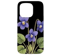 Violeta Flor Nombre Científico Vintage Ilustración Flores Carcasa para iPhone 15 Pro