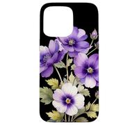 Violeta Flor Nombre Científico Vintage Ilustración Flores Carcasa para iPhone 15 Pro MAX