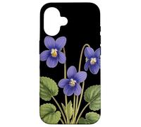 Violeta Flor Nombre Científico Vintage Ilustración Flores Carcasa para iPhone 16