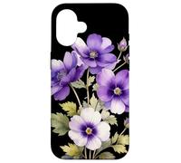 Violeta Flor Nombre Científico Vintage Ilustración Flores Carcasa para iPhone 16