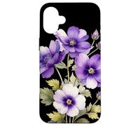 Violeta Flor Nombre Científico Vintage Ilustración Flores Carcasa para iPhone 16 Plus