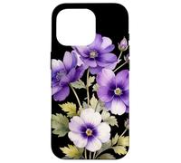 Violeta Flor Nombre Científico Vintage Ilustración Flores Carcasa para iPhone 16 Pro