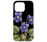 Violeta Flor Nombre Científico Vintage Ilustración Flores Carcasa para iPhone 16 Pro