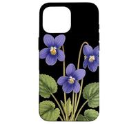 Violeta Flor Nombre Científico Vintage Ilustración Flores Carcasa para iPhone 16 Pro MAX