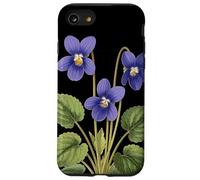 Violeta Flor Nombre Científico Vintage Ilustración Flores Carcasa para iPhone SE (2020) / 7/8