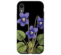 Violeta Flor Nombre Científico Vintage Ilustración Flores Carcasa para iPhone XR