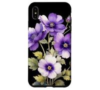 Violeta Flor Nombre Científico Vintage Ilustración Flores Carcasa para iPhone XS MAX