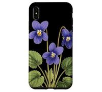 Violeta Flor Nombre Científico Vintage Ilustración Flores Carcasa para iPhone XS MAX