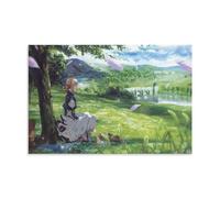 Violeta Under The Violet Evergarden Tree Anime Póster Pintura Decorativa Lienzo Arte de Pared Salón Póster Dormitorio Pintura, Arte de Pared Impresión de Imagen Moderna Decoración de Habitación
