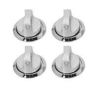 Violiica 4 pomos de parrilla de gas galvanoplastia para reemplazo de barbacoa, esferas de control de plástico plateado con 58 mm de diámetro y núcleo de 8 mm, fácil instalación (con base)