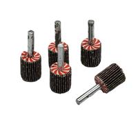 Violiica 5 discos de rueda de papel de lija con solapa, vástago de 6 mm, herramienta de lijado abrasivo de grano 80 para taladro y herramientas giratorias